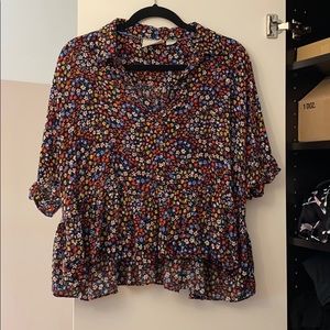 Anthropologie Swing Button Down Floral Top